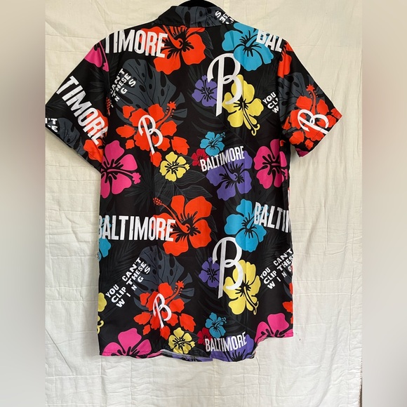 Baltimore Hawaiian button-up shirt, adult medium, Orioles ballpark giveaway - Picture 2 of 5